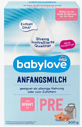 BABYLOVE Pre Anfangsmilch počáteční kojenecké mléko od narození, 500 g