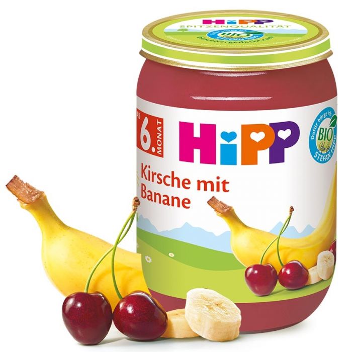 HIPP 4405 Bio třešně s banánem po 6. měs, 190 g