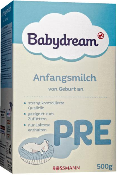 BABYDREAM Pre Anfangsmilch počáteční kojenecké mléko od narození, 500 g