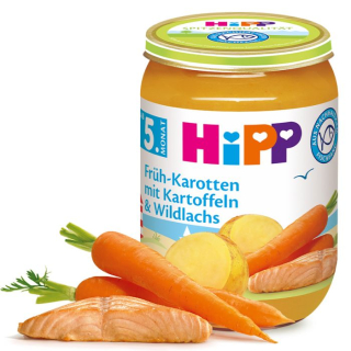 HIPP 6105 Bio Karotka & losos od 5. měs, 190 g