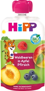 HIPP Bio pytlík Lesní plody jablko a broskev od 1 roku, 100g