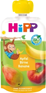 HIPP Bio pytlík Jablko hruška a banán od 1 roku, 100g