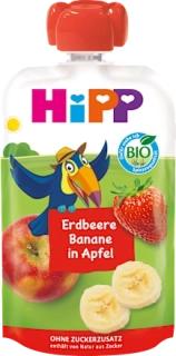 HIPP Bio pytlík Jahody banán a jablko od 1 roku, 100g