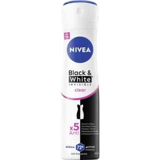NIVEA deo sprej Black & White Invisible Clear, 150 ml