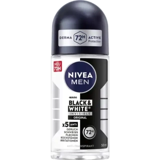 NVEA MEN deo roll on Black & White Invisible, 50 ml