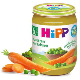 HIPP 4185 Bio karotka s hráškem po 6. měs, 190 g 