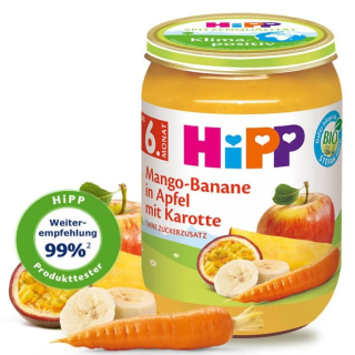 HIPP Bio Mango banán jablko s karotkoupo 6. měs, 190 g