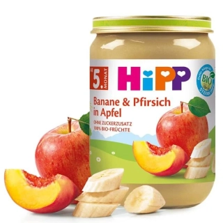 HIPP 4350 Bio Banán, broskev a jablko od 5. měs, 160 g
