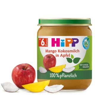 HIPP Bio Banán, kokosové mléko a jablko po 6. měs, 160 g 