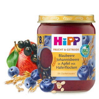 HIPP Bio Borůvky, rybíz, jablko a ovesné vločky po 8. měs, 190 g