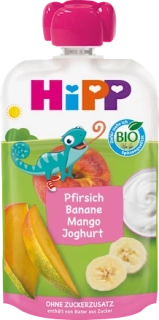 HIPP Bio pytlík Broskev, banán a jablko od 1 roku, 100g 