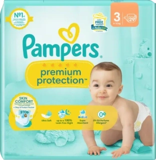 PAMPERS premium protection, velikost 3 Midi, 6-10kg, Sparpack, 29 ks