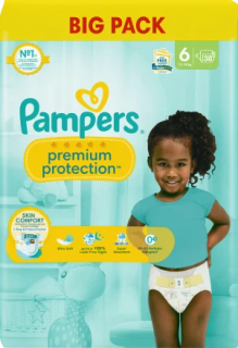 PAMPERS Premium Protection, velikost 6 Extra Large, 13-18kg, 38 ks