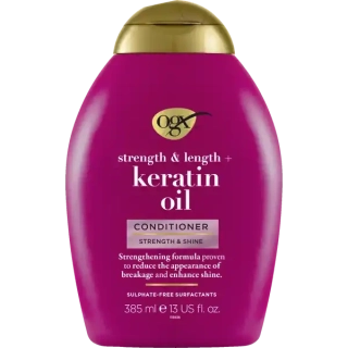 OGX kondicionér Strength & Length + Keratin Oil, 385 ml